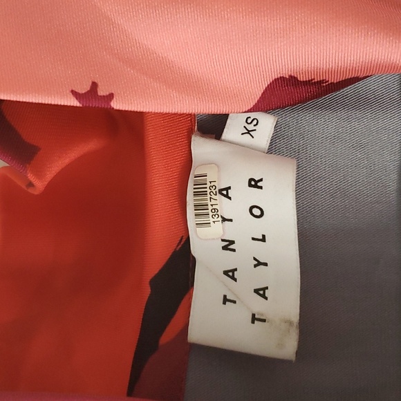 Tanya Taylor Avril Printed Satin Tie Multicolor Blouse Size XS - Picture 6 of 12